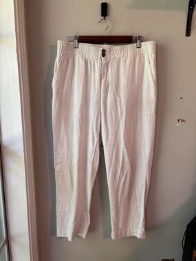 Marine Layer White Cotton Elle Pull On Crop Pants Size Large